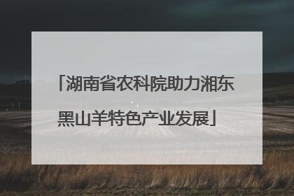 湖南省农科院助力湘东黑山羊特色产业发展