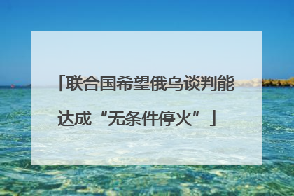 联合国希望俄乌谈判能达成“无条件停火”