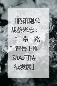 腾讯副总裁蔡光忠：“一带一路”背景下推动AI可持续发展