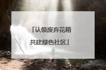 认领废弃花箱 共建绿色社区