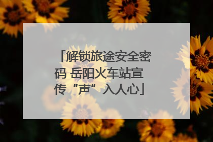 解锁旅途安全密码 岳阳火车站宣传“声”入人心
