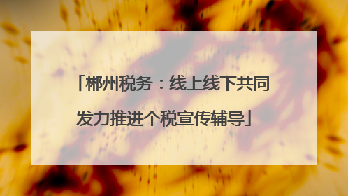 郴州税务：线上线下共同发力推进个税宣传辅导