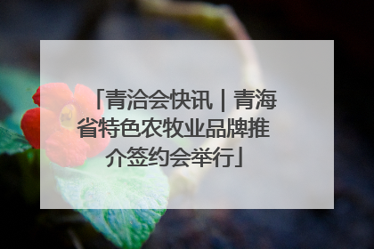 青洽会快讯｜青海省特色农牧业品牌推介签约会举行