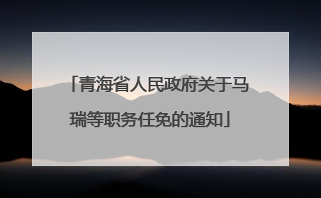 青海省人民政府关于马瑞等职务任免的通知