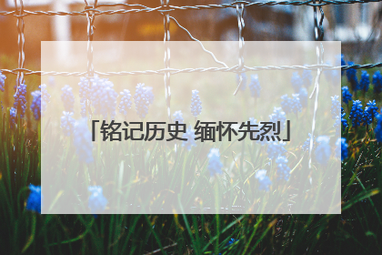 铭记历史 缅怀先烈