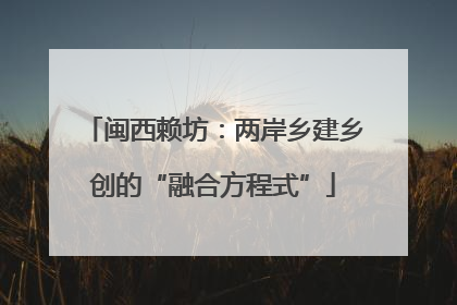 闽西赖坊：两岸乡建乡创的“融合方程式”