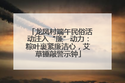 龙凤村端午民俗活动注入“廉”动力：粽叶裹紧廉洁心，艾草锤敲警示钟