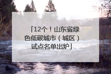 12个！山东省绿色低碳城市（城区）试点名单出炉