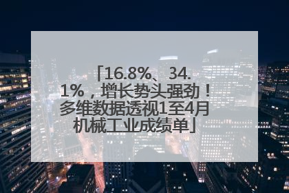 16.8%、34.1%，增长势头强劲！多维数据透视1至4月机械工业成绩单
