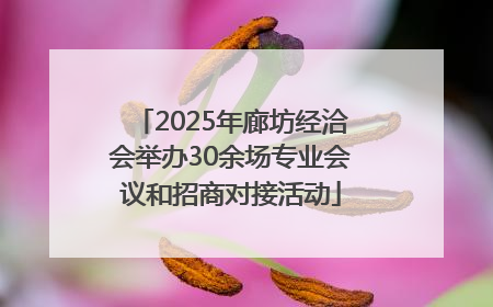 2025年廊坊经洽会举办30余场专业会议和招商对接活动