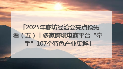 2025年廊坊经洽会亮点抢先看（五）丨多家跨境电商平台“牵手”107个特色产业集群