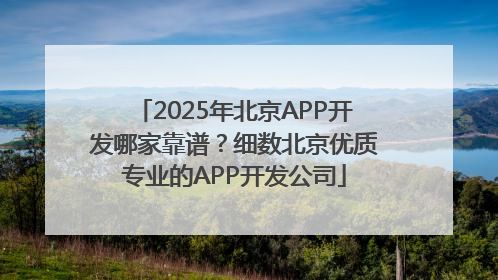 2025年北京APP开发哪家靠谱？细数北京优质专业的APP开发公司