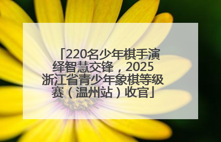 220名少年棋手演绎智慧交锋，2025浙江省青少年象棋等级赛（温州站）收官