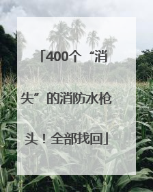 400个“消失”的消防水枪头！全部找回