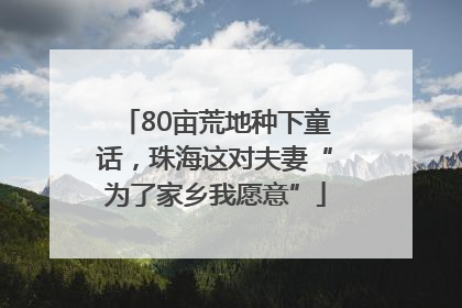 80亩荒地种下童话，珠海这对夫妻“为了家乡我愿意”
